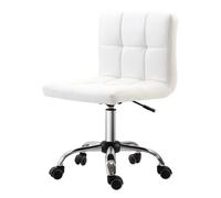 HOMCOM Chaise de Bureau Ergonomique, Chaise Pivotante Réglable en Hauteur en Simili Cuir 46 × 51 × 80-92cm