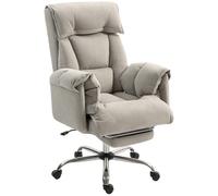 HOMCOM Chaise de bureau inclinable réglable en hauteur avec accoudoir repose-pieds dossier haut 75 x 77 x 110-118 cm Gris