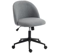 HOMCOM Chaise de Bureau Pivotante en Fourrure Teddy, Hauteur Réglable, Roulettes, Mousse Haute Résilience, Gris