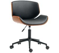 Chaise de bureau - HOMCOM - sans accoudoirs - hauteur réglable et pivotant 360° - PU - 52x54x84cm - noir