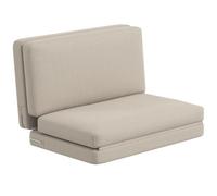 HOMCOM Chaise de Repos Pliante 3-en-1, Fonction lit, 275x120 cm, Beige | Canapé-lit, aspect velours, convertible en lit d'appoint, chaise pliante, matelas, chaise de sol pour salon et chambre