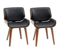 HOMCOM - Chaise de salle à manger - Revêtement synthétique - 53x54x81cm - Marron