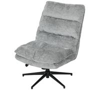 HOMCOM Chaise pivotante sans accoudoirs, chaise de bureau rembourrée avec revêtement en tissu doux, réglable en hauteur, pieds en acier, Gris
