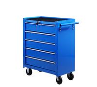 HOMCOM Chariot à Outils Mobile 5 Tiroirs Bleu