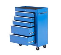 HOMCOM Chariot à Outils Servante Atelier Amovible 5 Tiroirs Verrouillables