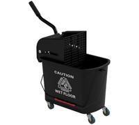 Chariot de nettoyage lavage HOMCOM seau de ménage 20 L avec essoreur et séparateur eau sale propre noir 60L x 27l x 70,5H cm