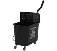 HOMCOM Chariot de nettoyage lavage seau de ménage 20 L avec essoreur et séparateur eau sale propre noir 60L x 27l x 70,5H cm