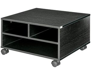 HOMCOM, chariot mobile pour imprimante avec 2 étagères en bois, sur roulettes, idéal pour le bureau et le domicile, dimensions : 47 x 40 x 22,5 cm, couleur : noir