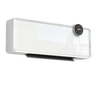 HOMCOM Chauffage Mural Céramique 1000/2000W Radiateur Électrique Blanc | Ventilateur,3 Modes,Thermostat,Oscillation,Programmable Hebdomadaire,Minuterie,Détection Fenêtre Ouverte,Télécommande