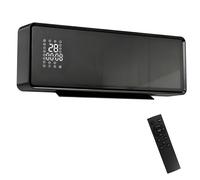 HOMCOM Chauffage mural en céramique 1000/2000W, radiateur électrique, ventilateur, thermostat, minuterie, 54x18,7x12,3cm, noir