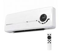 HOMCOM Chauffage mural en céramique 1000/2000W, radiateur électrique, ventilateur, thermostat, minuterie, 50x18,6x12,9cm, blanc