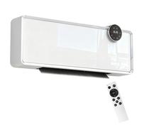 HOMCOM Chauffage mural en céramique 1000/2000W, radiateur électrique, ventilateur, thermostat, minuterie, 54x18,7x12,3cm, blanc