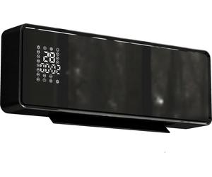 HOMCOM Chauffage mural en céramique 1000/2000W, radiateur électrique, ventilateur, thermostat, programmable hebdomadaire, oscillation, détection de fenêtre ouverte, minuterie 24 H, télécommande, noir