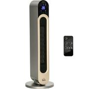 HOMCOM Chauffage soufflant oscillant 1100/2200 W - mini radiateur céramique PTC - télécommande incluse - chauffage d'appoint noir