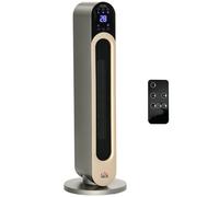 HOMCOM Chauffage soufflant oscillant 1100/2200 W - mini radiateur céramique PTC - télécommande incluse - chauffage d'appoint noir