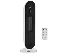 HOMCOM Chauffage soufflant oscillant 1200/2000 W - mini radiateur céramique PTC - télécommande incluse - chauffage d'appoint