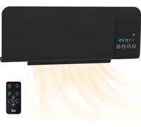 HOMCOM : Chauffage ventilateur mural oscillant, avec minuterie de 12 heures et 2 modes de chauffage, noir