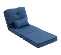 HOMCOM Chauffeuse canapé-lit convertible fauteuil 1 place avec 1 coussin avec dossier réglable, bleu foncé