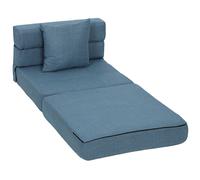 HOMCOM Chauffeuse canapé-lit convertible fauteuil 1 place avec 1 coussin déhoussable, tissu bleu foncé
