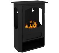 HOMCOM Cheminée à l'éthanol sur pieds réservoir 1,2L environ 3h de durée de combustion couverture 20-25 m² 43 x 25 x 68 cm noir