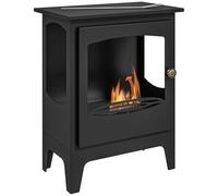 HOMCOM Cheminée à l'éthanol sur pieds style contemporain avec réservoir 1,2Lenviron couverture 25 m² 39 x 26 x 54 cm noir