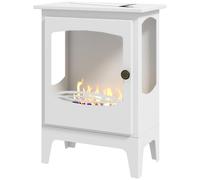 HOMCOM Cheminée au Bioéthanol 7000 BTU Cheminée au Bioéthanol en Acier Réservoir de 1,2 L Temps de Combustion 3H 39x26x54 cm Noir