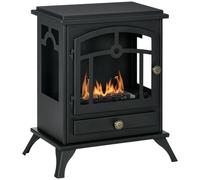 HOMCOM Cheminée bioéthanol sur Pied, brûleur 1,2 L, environ 3 h de durée de combustion Dim. 45L x 28l x 54H cm Acier Noir