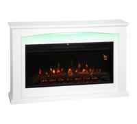 Cheminée électrique - HOMCOM - 1000W/2000W - effet flamme à 5 luminosités réglables - MDF et acier - 121x25x77cm - blanc