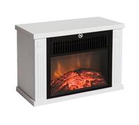 HOMCOM Cheminée Électrique à Effet de Flamme Poêle Style Contemporain Blanc | Thermostat, 600-1200 W