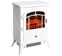 HOMCOM Cheminée électrique à Effet de Flamme poêle Style rétro Thermostat 950-1850 W Anti surchauffe blanc Aosom France