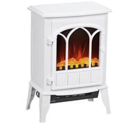 HOMCOM Cheminée électrique sur Pied 1000/2000 W Effet Flamme LED Blanc