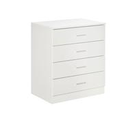 HOMCOM Chest of Drawers, 4 Drawers Storage Cabinet with Metal Rails, Anti-Tip for Playroom, Nursery Room, Hallway, etc
