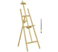 HOMCOM Chevalet d'Artiste sur Pieds 51,5x71,5x134,5cm Bois de Pin Naturel | Inclinaison Hauteur Réglable, 90° Max.