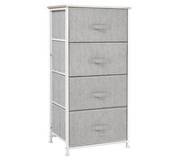 Commode en tissu - HOMCOM - meuble de rangement 4 tiroirs chiffonnier cadre métal chambre - acier - 45x30x92cm