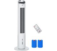 HOMCOM Climatiseur rafraîchisseur d'air/ventilateur colonne/humidificateur/purificateur 4 en 1-oscillant-timer, 3 modes, 3 vitesses - télécommande réservoir 2L avec 2 blocs réfrigérants