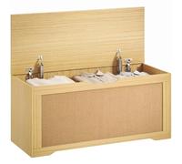 HOMCOM Coffre de Rangement en Rotin 136L Banc Coffre 100x40x45 cm Chêne