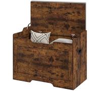 HOMCOM Coffre de Rangement Polyvalent 103L, 75x40x56cm Marron | Coussin en tissu lavable, coffre de rangement en bois, pour entrée, couloir, chambre à coucher, salon, intérieur.
