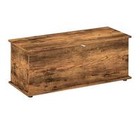 HOMCOM Coffre Grand 113L Boîte à couvertures 100x40x40 cm, Brun Rustique | Banc à chaussures avec couvercle sécurisé, coffre de rangement, banc de bout de lit, chambre, couloir, salon, salle de jeux