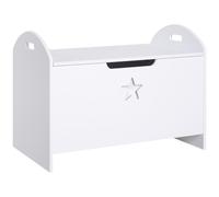 HOMCOM Coffre malle de rangement coffre à jouets dim. 62L x 40l x 46H cm MDF blanc