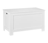 HOMCOM Coffre malle de rangement style contemporain 81L x 40l x 46H cm MDF blanc