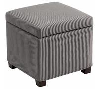 HOMCOM Coffre Pouf Rangement 30 L Couvercle Amovible 40 x 40 x 40 cm Gris | Tabouret de Rangement, Ottoman Repose-Pied Cube, Velours Côtelé, pour Salon Chambre Entrée, Charge 120 Kg