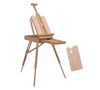 HOMCOM coffret à peinture artiste, avec compartiments de rangement, en bois solide, pour aquarelle acrylique Aosom France