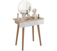 HOMCOM Coiffeuse Table de Maquillage Grand Miroir 70 x 39 x 119-128 cm