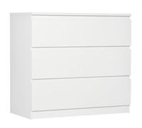 HOMCOM Commode 3 tiroirs Étroit sans Poignées 80 x 39 x 73 cm Blanc | Meuble de Rangement, Chiffonnier, Style Moderne, Commode pour Chambre à Coucher, Salon, Couloir