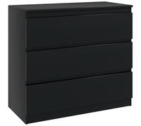 HOMCOM Commode 3 Tiroirs Étroit sans Poignées 80 x 39 x 73 cm Noir | Meuble de Rangement, Chiffonnier, Style Moderne, Commode pour Chambre à Coucher, Salon, Couloir