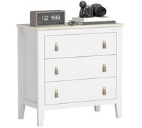 HOMCOM Commode 3 tiroirs, Meuble de Rangement poignées en polyuréthane Style Moderne, Plateau Effet Bois, Commode Chambre à Coucher, Salon, Couloir, 80 x 40 x 78,5 cm, Blanc