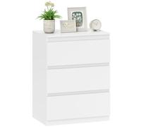 HOMCOM Commode 3 Tiroirs pour Chambre, Salon, Couloir Blanc | Commode, armoire de rangement, meuble à tiroirs