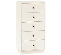 HOMCOM Commode 5 tiroirs, meuble de rangement haut et étroit, style moderne pour chambre à coucher, salon - 47x29x95cm, blanc