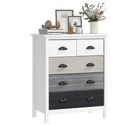 HOMCOM Commode 5 tiroirs Meuble de Rangement Style Moderne avec poignées, Commode Chambre à Coucher, Salon, Couloir - 70 x 38 x 85 cm, Blanc