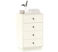 HOMCOM Commode 5 Tiroirs Moderne avec Poignées 47 x 29 x 95 cm Crème | Commode Chambre, Meuble de Rangement, pour Chambre à Coucher, Salon